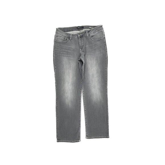 Lee Mid Rise Fit Straight Leg Women's size 14P Gray Denim jeans - Picture 1 of 4